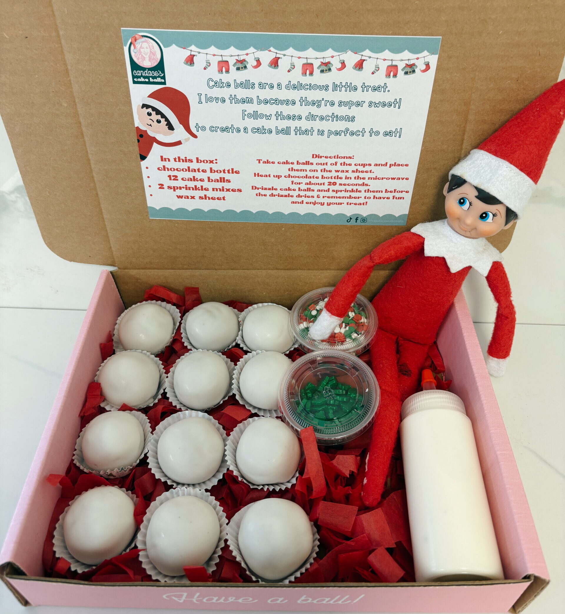 Elf Activity Cake Ball Box